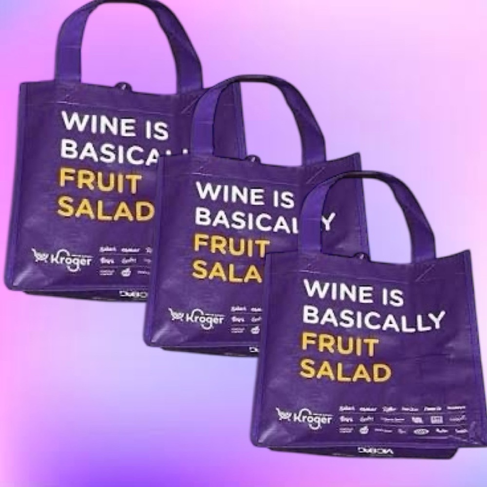 Set of 3 Reusable Tote Bags w/ 6 Deep Pockets & Velcro Handle Closure